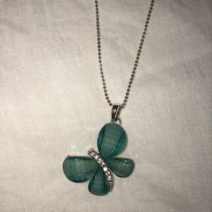 Aqua Blue Butterfly Necklace